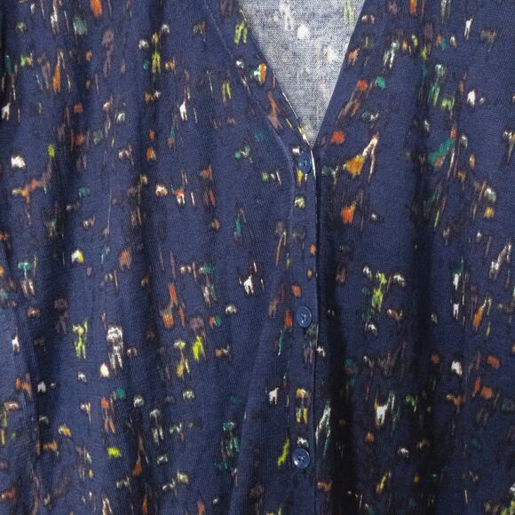 Gap Women’s Cardigan Button Front Coquette Preppy Casual Painter Knit Navy Sz L - Picture 4 of 12